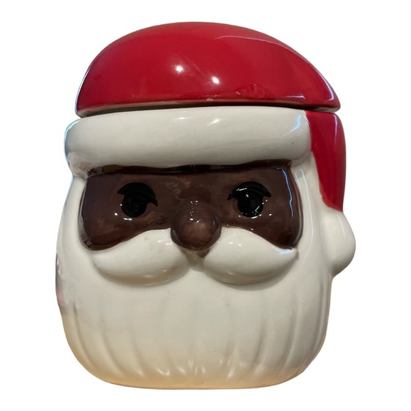 African American Santa Claus Ceramic Storage Jar Decor - Picture 1 of 8